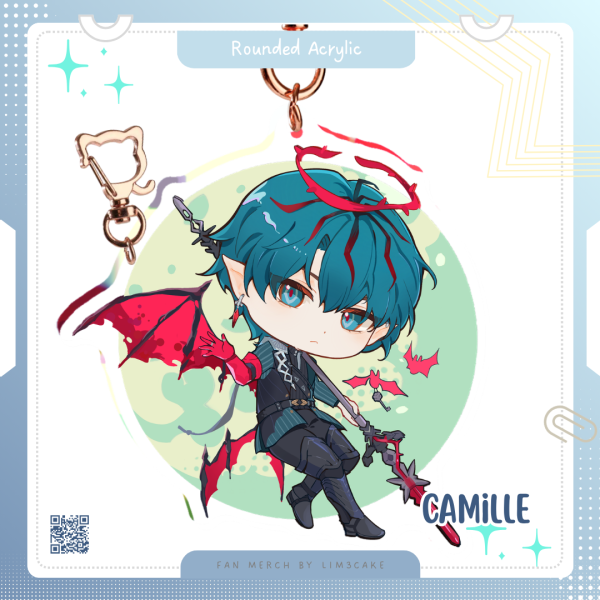Single-side Rounding Acrylic Keychains Camille Arknights