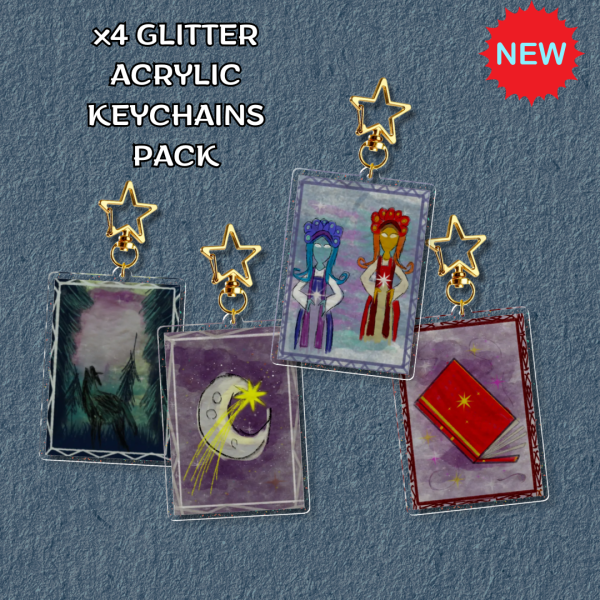Fairy Tale Glitter Keychain Pack x4 