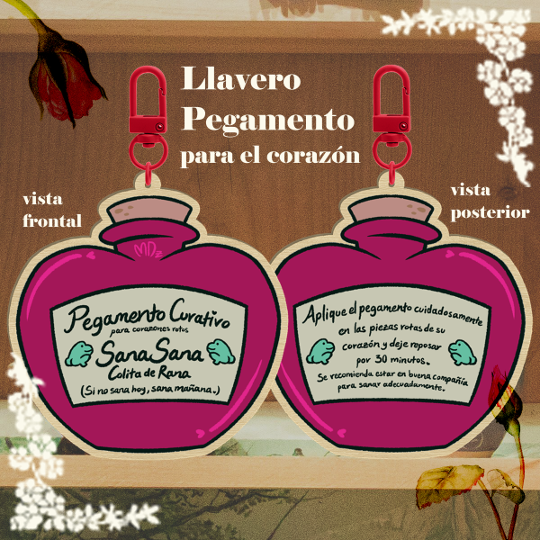Pegamento Curativo Llavero de Madera