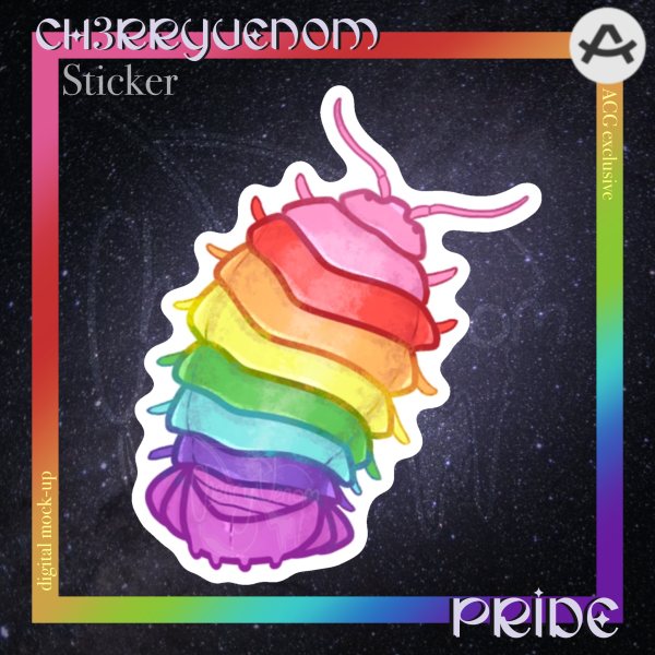 Rainbow Isopod Sticker