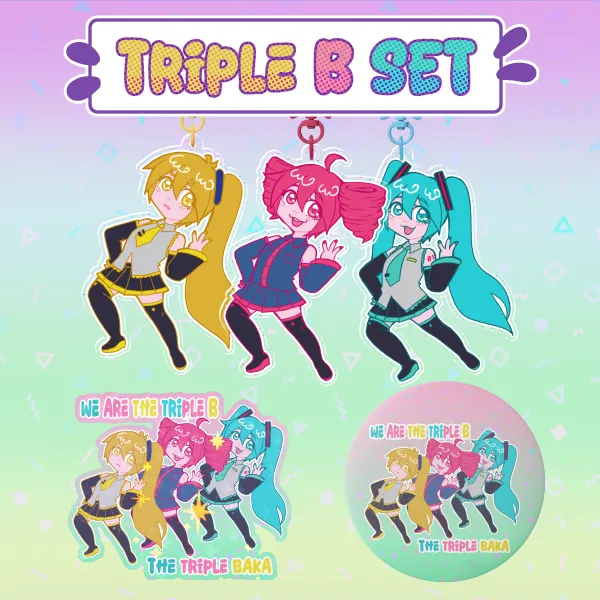 Triple Baka Keychain set