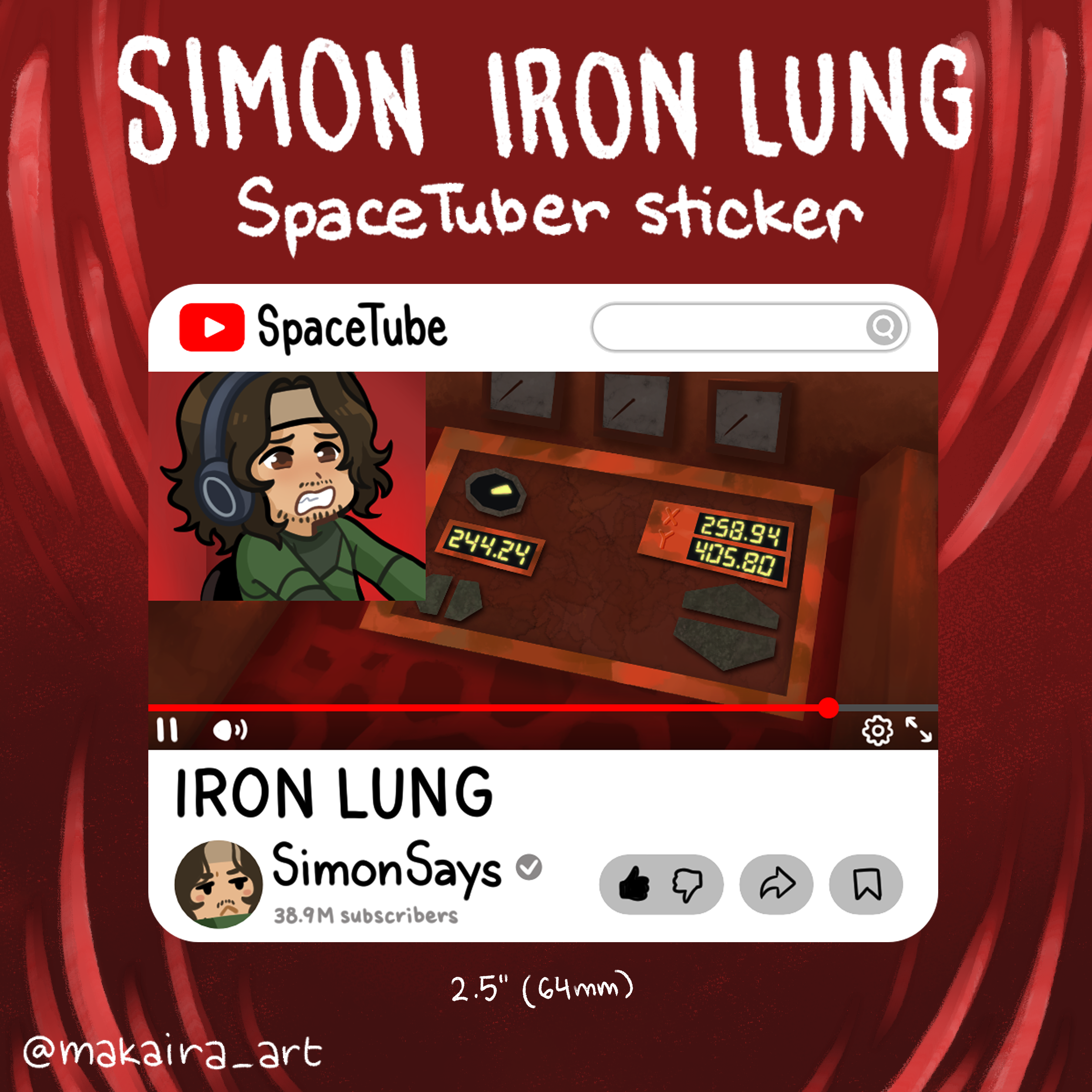 Simon Iron Lung SpaceTuber Sticker
