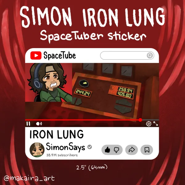 Simon Iron Lung SpaceTuber Sticker