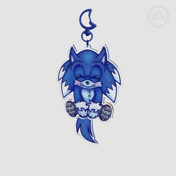Werehog Sonic Wagging Tail Clear Acrylic Keychain
