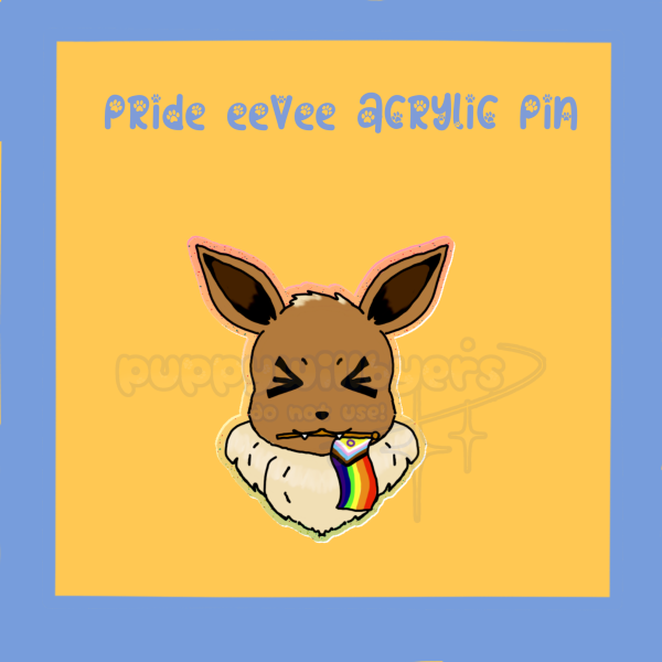 pride eevee acrylic pin