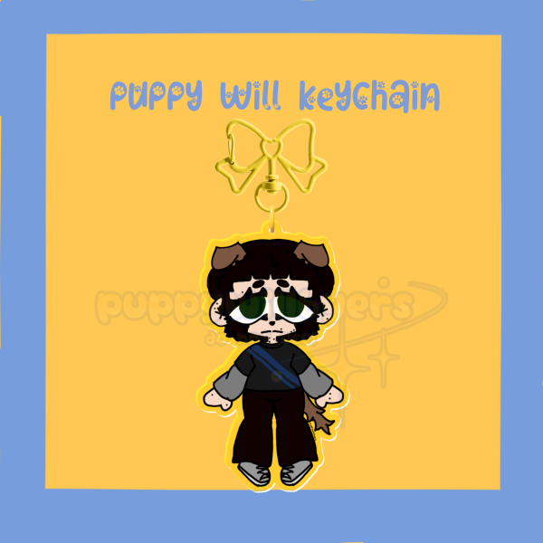 puppy will keychain