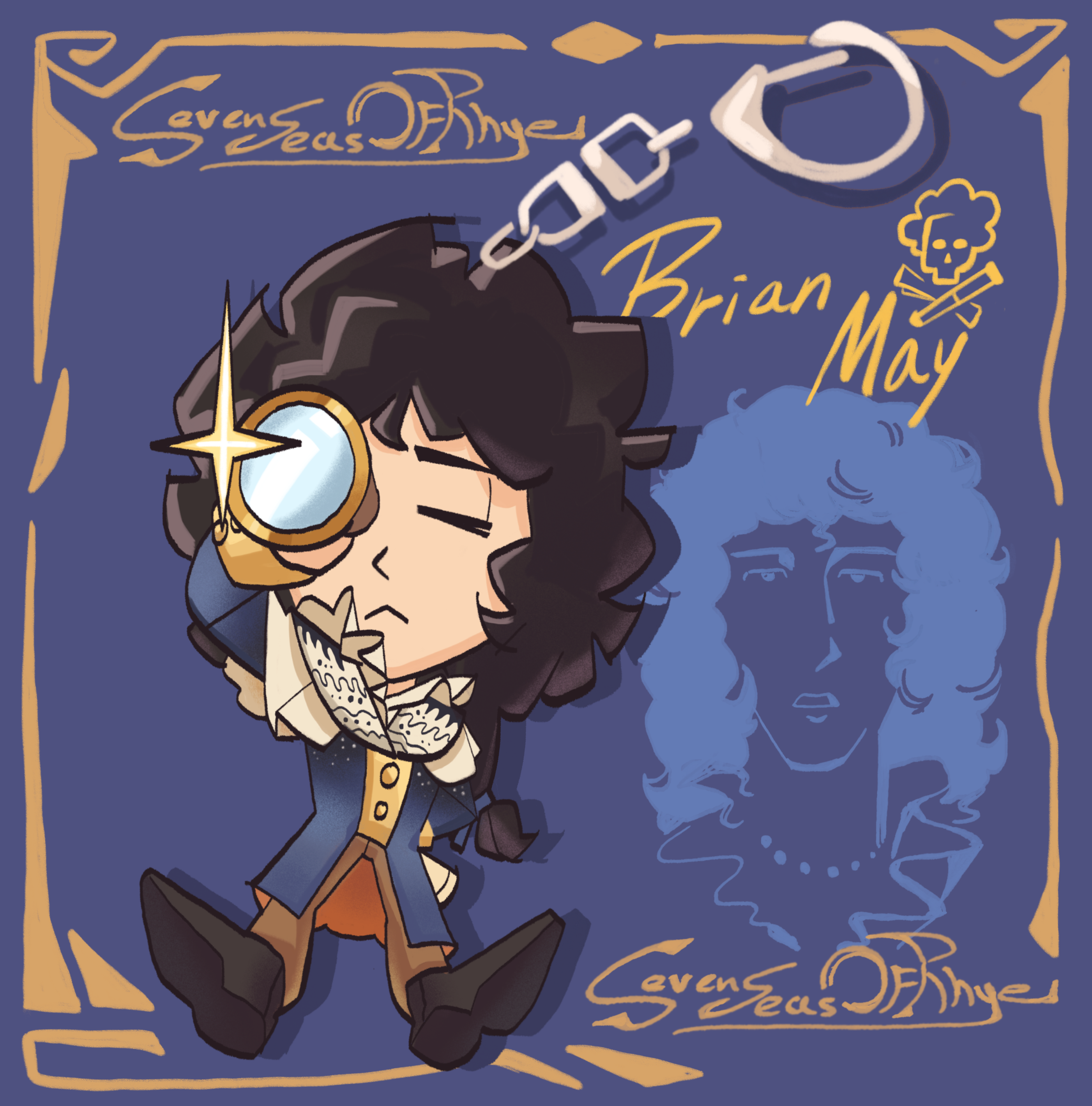 Pirate Brian May Acrylic Keychain