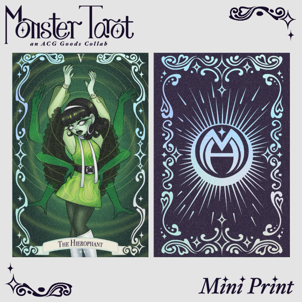 The Hierophant Monster Tarot Mini Holographic Print