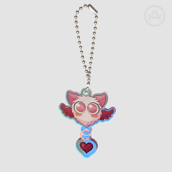 Mini Mew charm - rainbow keychain