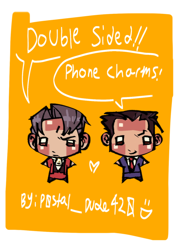 Edgeworth Pheonix (Double sided phone charm)