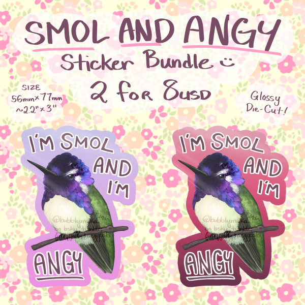 SMOL AND ANGY Sticker Duo