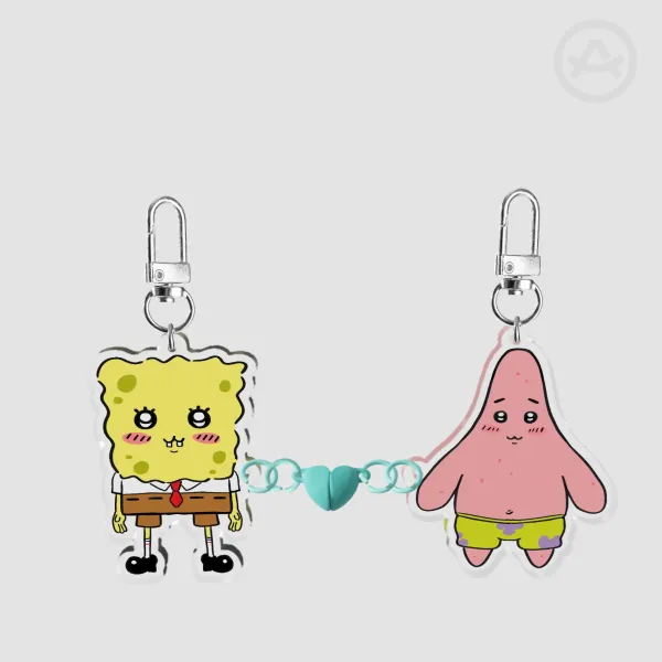 spongebob patrick chiikawa matching keychains