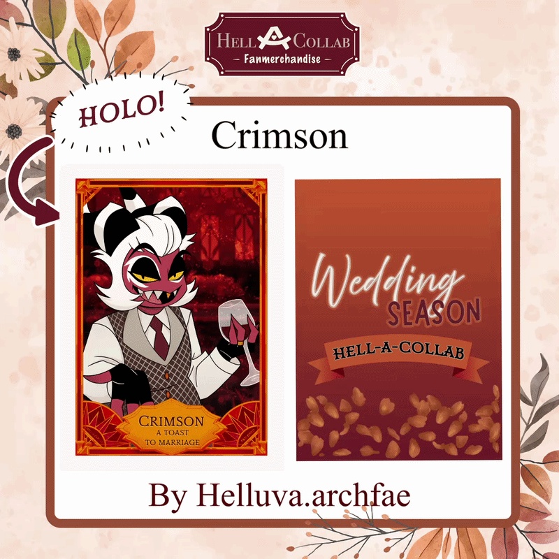 Crimson Holographic Photocard || Wedding Hell-a-Collab