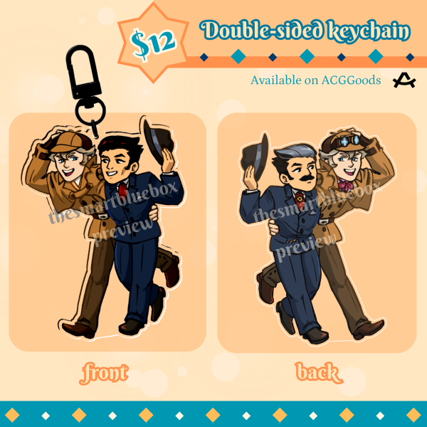 Homumiko double-sided keychain