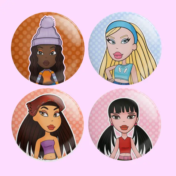 The Girls with a Passion for Fashion (Round Pins)