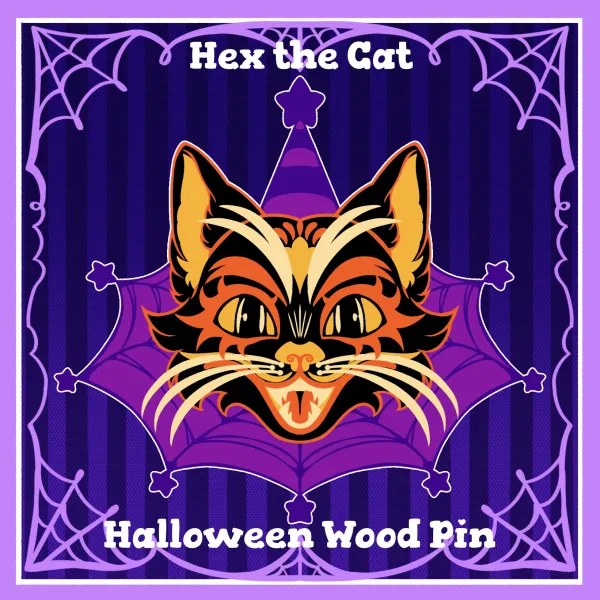 Hex the cat [Halloween Pin]