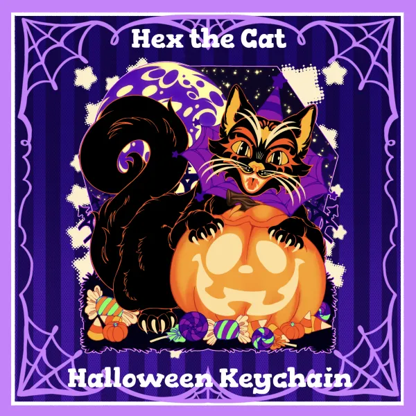 Hex the Cat [Halloween Keychain]