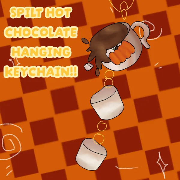 Spilt hot chocolate connection keychain!