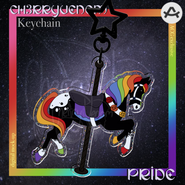 Pride Horsey Glitter Keychain