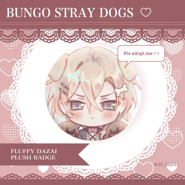 Doggy Nakahara Chuuya Plush Badge