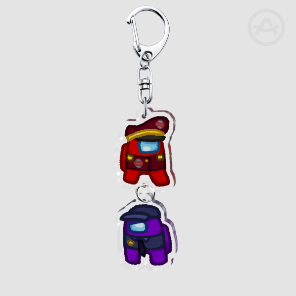 Purple x Red/Camtain (Among Us) Connection Keychain