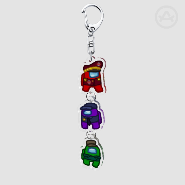 Red x Purple x Green/Polyintern (Among Us) Connection Keychain