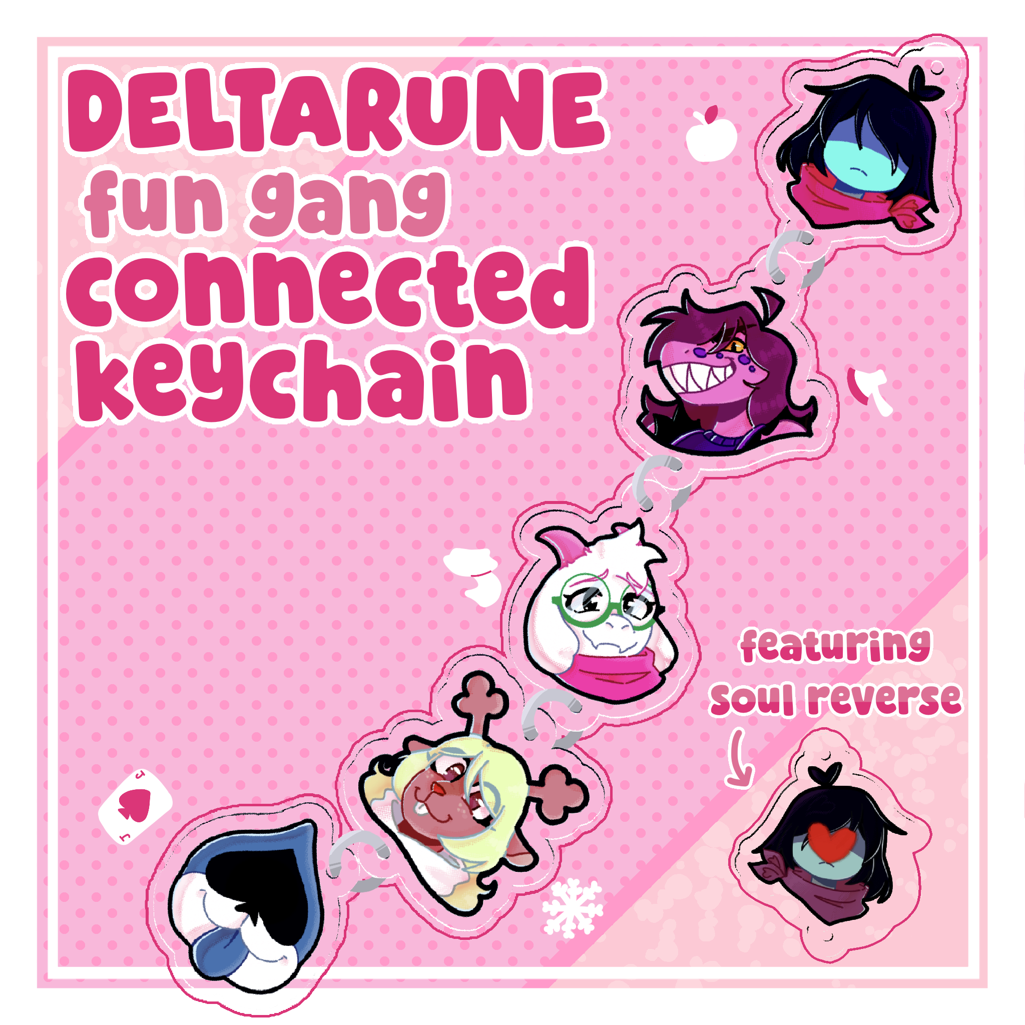 DELTARUNE Fun Gang Connected Keychain