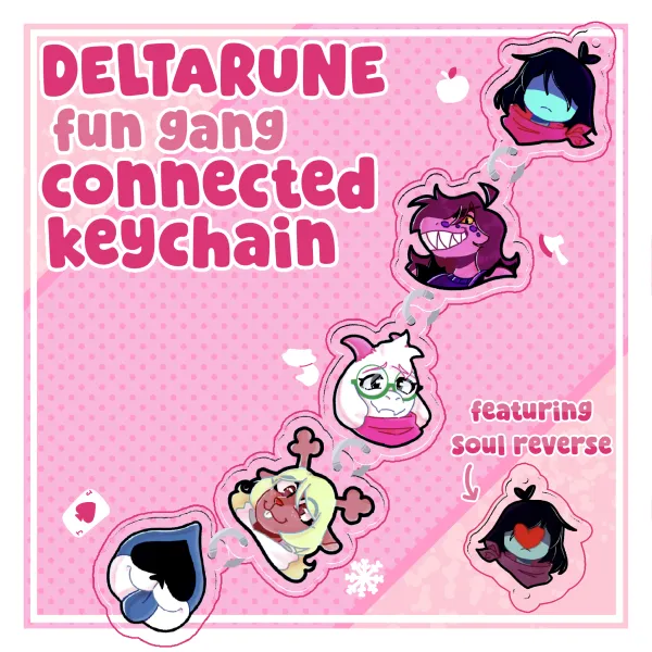 DELTARUNE Fun Gang Connected Keychain