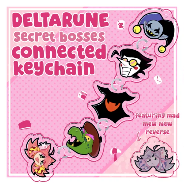 DELTARUNE Secret Bosses Connected Keychain
