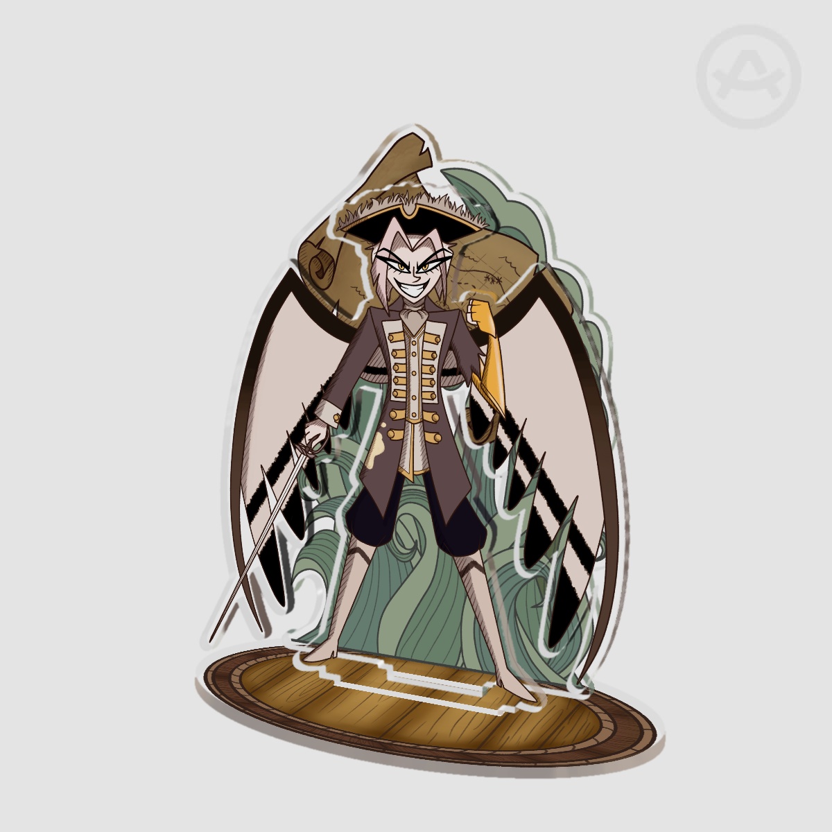 Hazbin Hotel Pirates | Commodore Lute - Double Insert Acrylic Standees