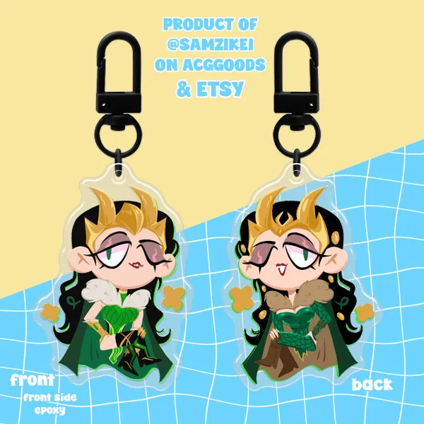 Lady Loki Front Side Epoxy Keychain