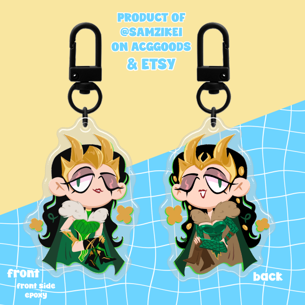Lady Loki Front Side Epoxy Keychain