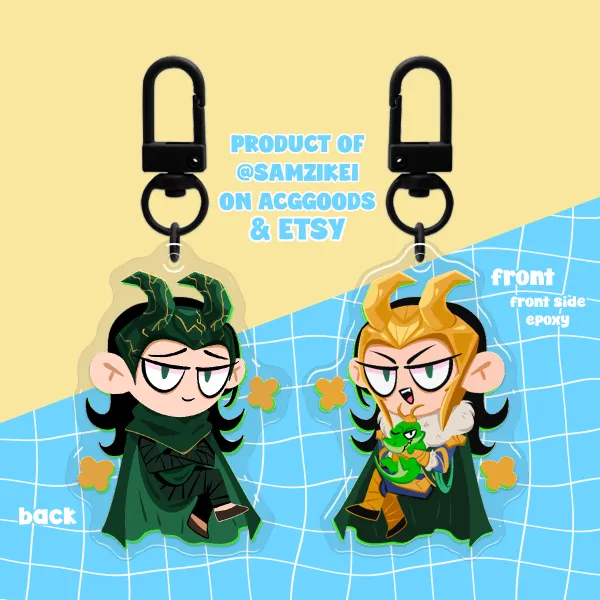 Loki Front Side Epoxy Keychain