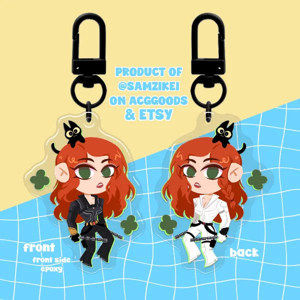 Natasha Front Side Epoxy Keychain