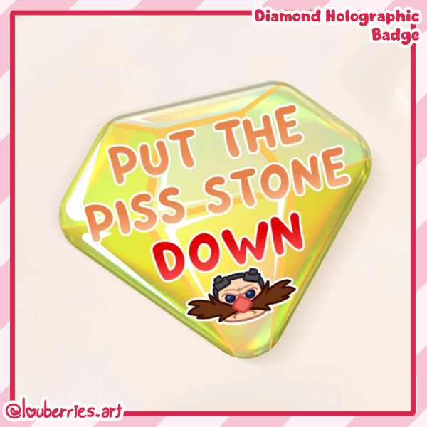 Eggman Piss Rock Holographic Badge