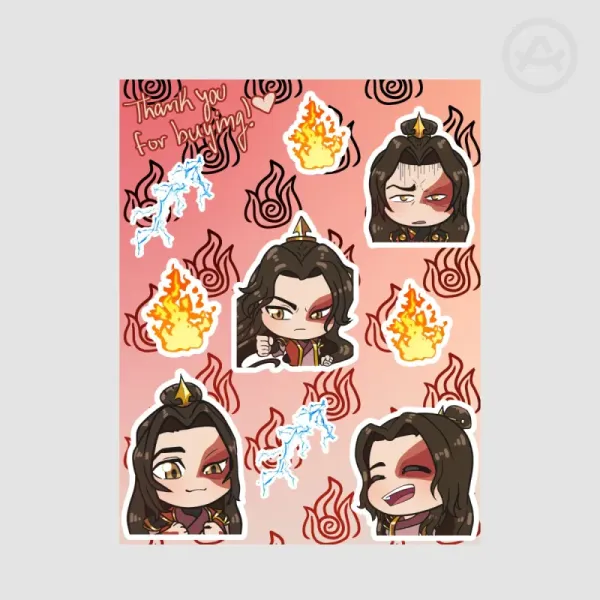 Zuko (Fire lord movie) Coated Paper Stickers Sheet
