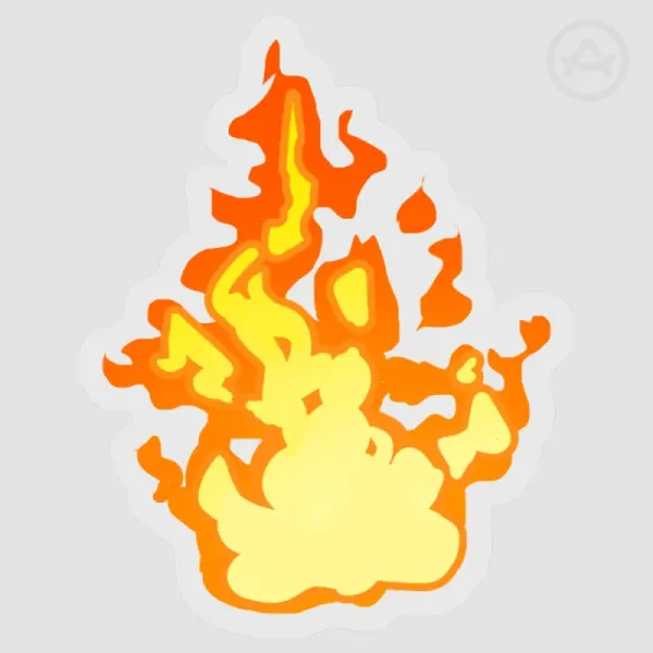 Fire Clear PET Vinyl Die Cut Stickers