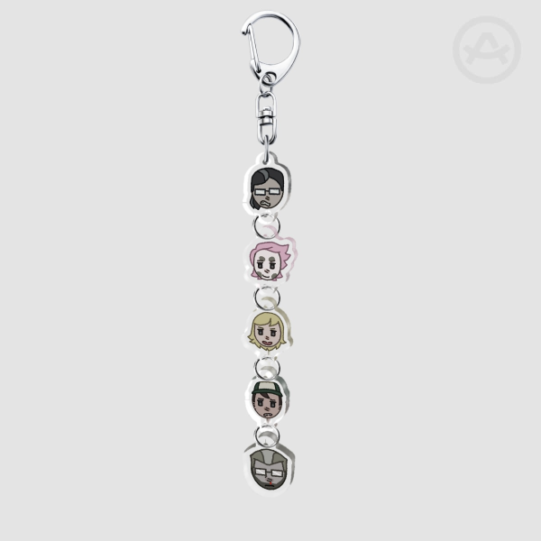 The Pralace Quintet (Pronoun Palace) Connection Keychain