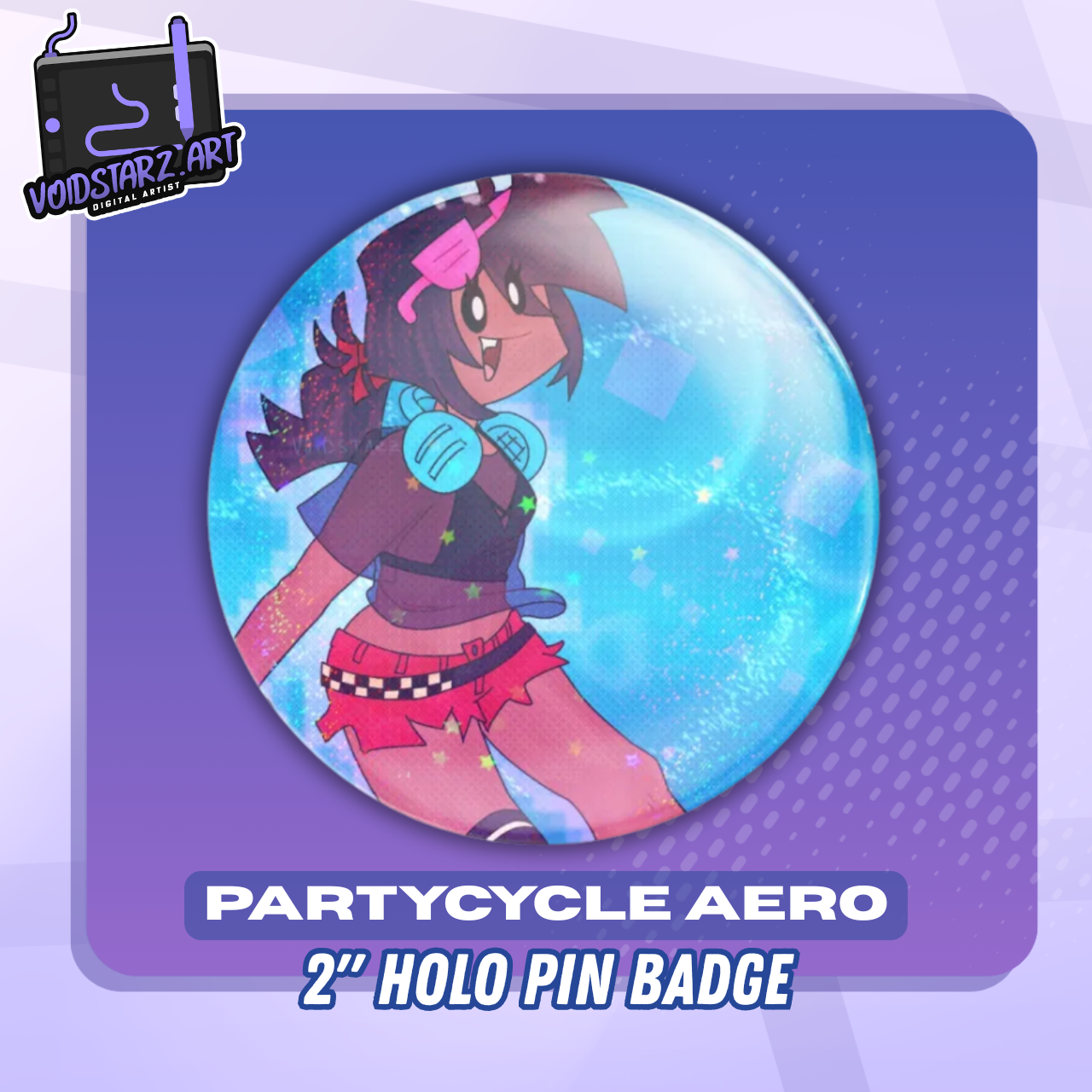 PRTYGRL Frutiger Aero Holo Pin Badge