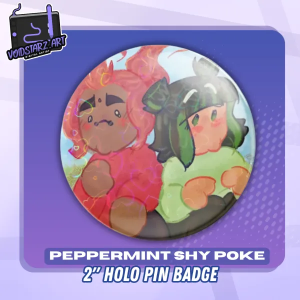 Peppermint Shy Poke Holo Pin Badge