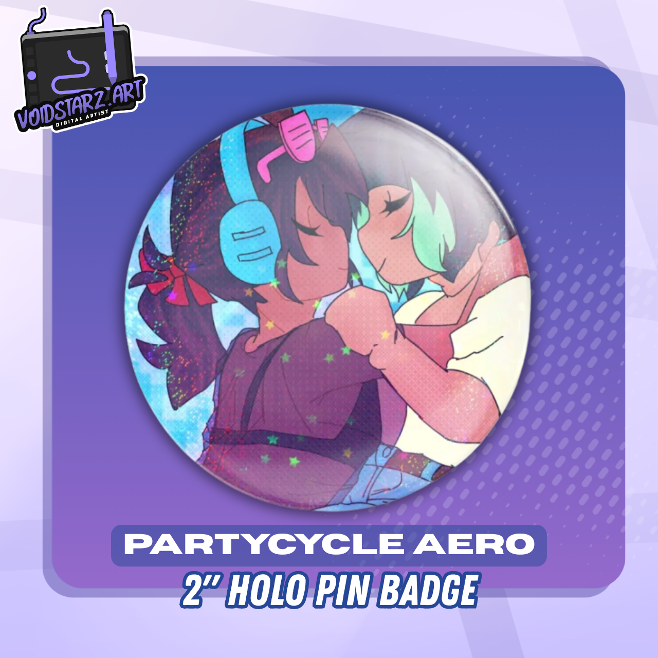 PARTYCYCLE Frutiger Aero Holo Pin Badge