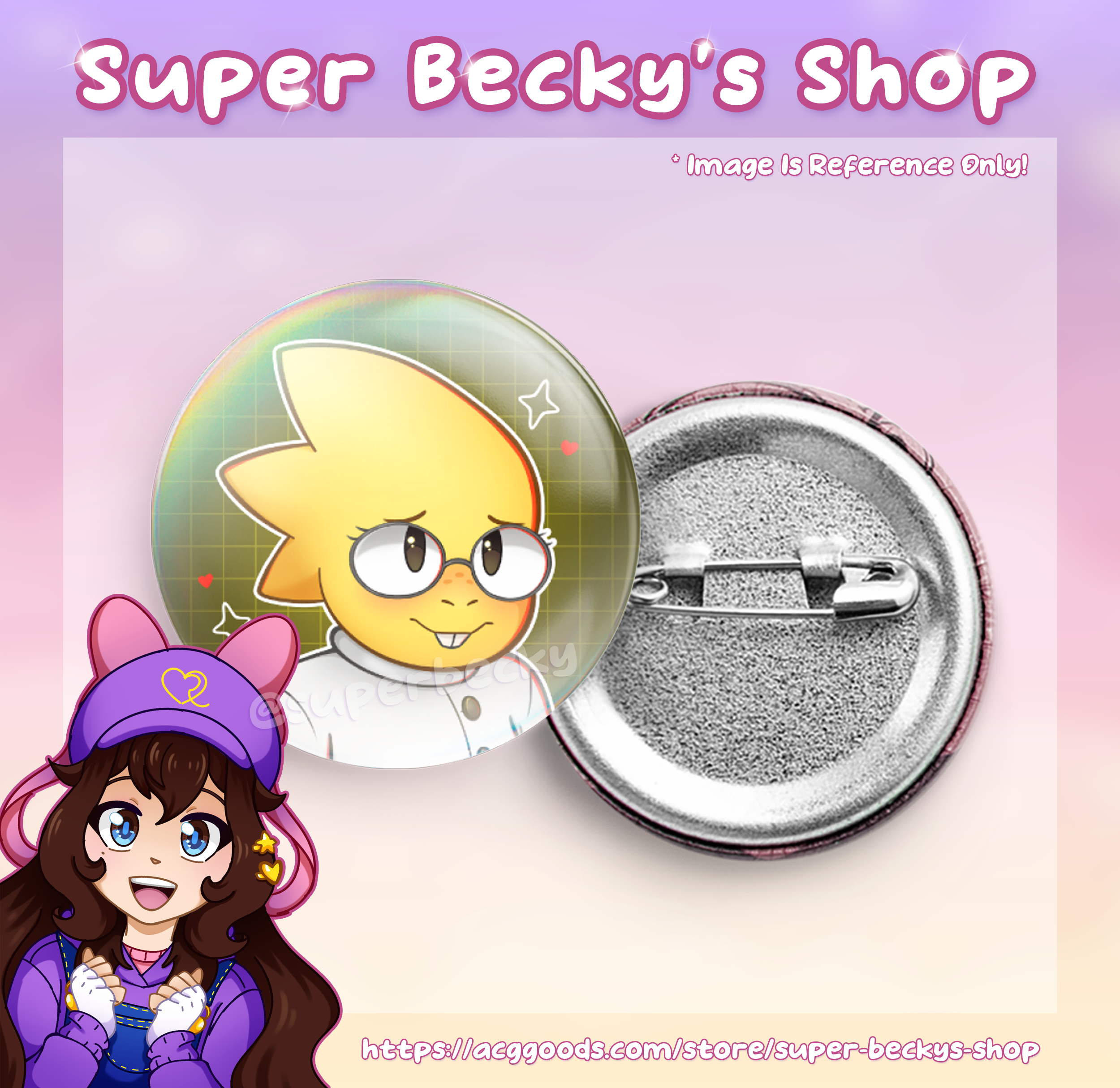 Undertale Alphys 10th Anniversary Pin