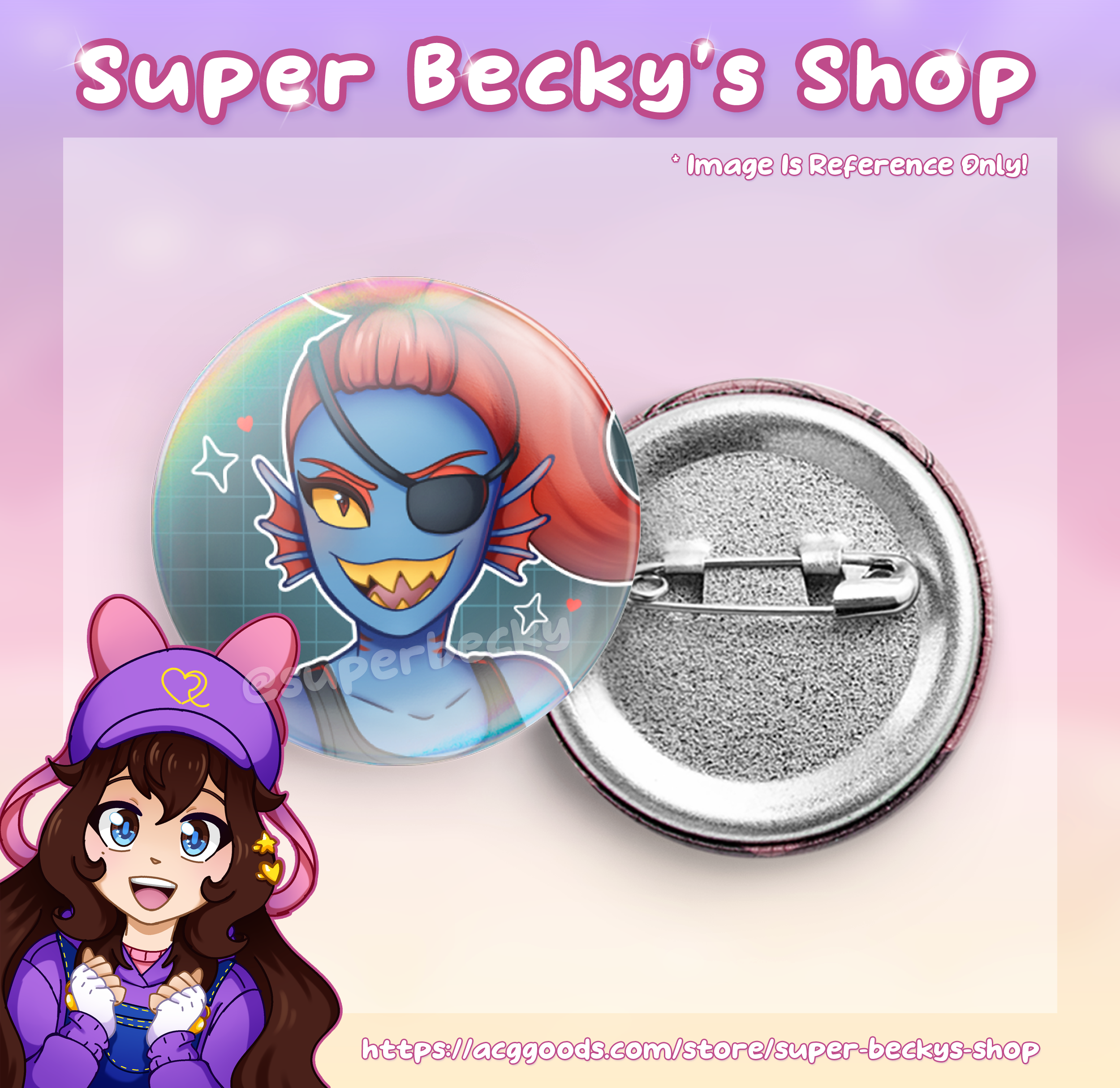 Undertale Undyne 10th Anniversary Pin