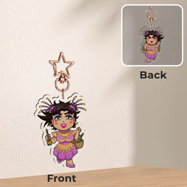 Double Sided Joseph Joestar Tequila Keychain