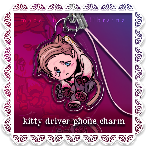 Kitty Driver Hanging (Phone Charm)