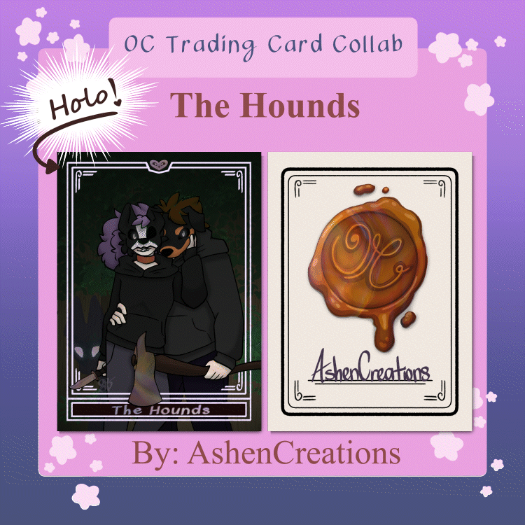 "The Hounds" Ash Rouse and Evan Bannister (OC) Holographic Trading Card
