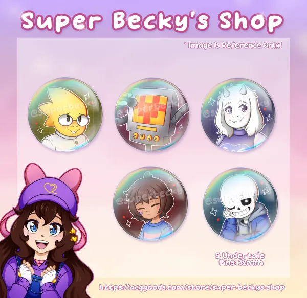 Undertale 10th Anniversary Pins, Set 1