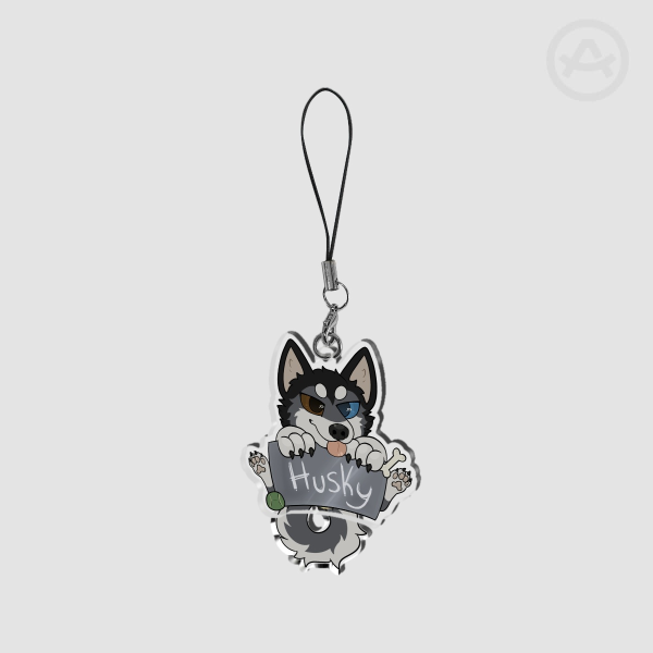 Grey Husky - Tail Wagging Pendant