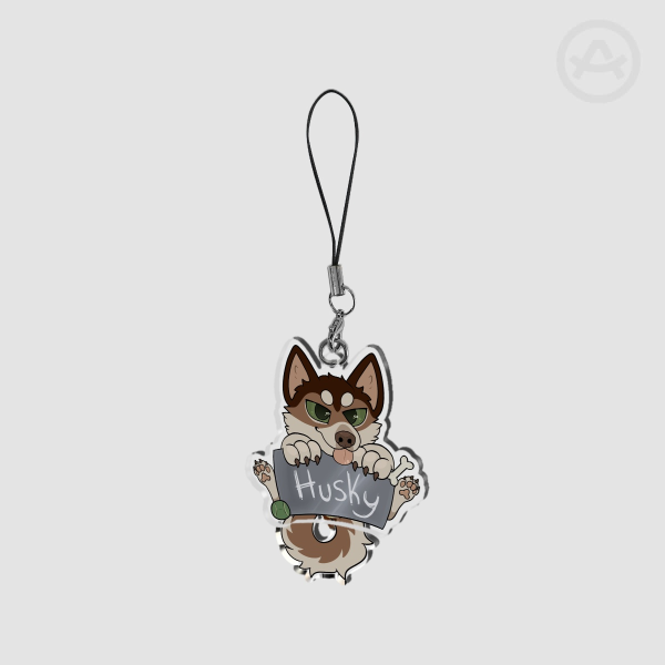 Brown Husky - Tail Wagging Pendant