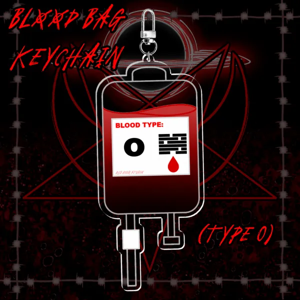 Blood Bag Keychain (Type O)